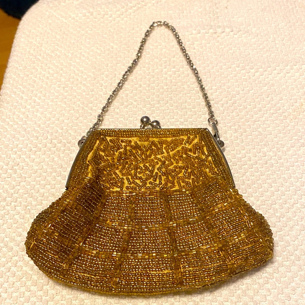 Elegant Gold Beaded Evening Bag Bijoux Terner